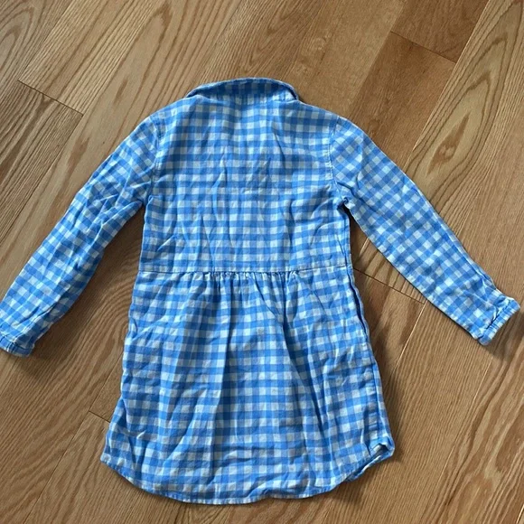 Vineyard Vines | blue plaid flannel shirtdress 4T - Picture 6 of 7